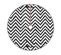 Jupe de sapin de Noël à rayures en zigzag 76/91/122 cm - Décoration de Noël intérieur/extérieur