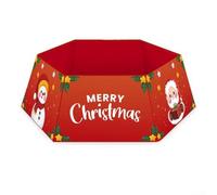 Jupe de sapin de Noël avec anneau en métal avec motifs de vacances tels que flocons de neige et Père Noël sur tissu non tissé à des fins de décoration (05)
