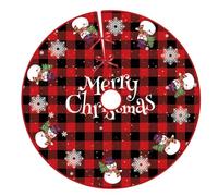 Jupe de sapin de Noël avec flocon de neige, ferme rustique pour fêtes de Noël, tapis d'arbre imprimé, décoration de Noël (SDSQ-112, 60 cm)