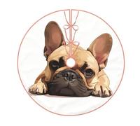Jupe de sapin de Noël avec imprimé bouledogue français, élégante housse de base de sapin, décoration d'intérieur
