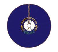 Jupe de sapin de Noël avec imprimé drapeau de l'État du Kentucky, décoration rustique pour sapin de Noël, décoration de vacances et protection du sol