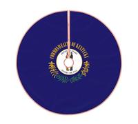 Jupe de sapin de Noël avec imprimé drapeau de l'État du Kentucky, décoration rustique pour sapin de Noël, décoration de vacances et protection du sol