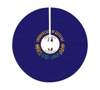 Jupe de sapin de Noël avec imprimé drapeau de l'État du Kentucky, décoration rustique pour sapin de Noël, décoration de vacances et protection du sol