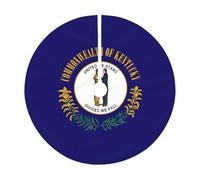 Jupe de sapin de Noël avec imprimé drapeau de l'État du Kentucky, décoration rustique pour sapin de Noël, décoration de vacances et protection du sol