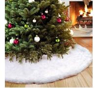 Jupe de Sapin de Noël Blanc Peluche Neige Décorations d'arbre de Noël Tapis Vacances Couvre Pied Sapin Noel 90cm Mon1224-9-41658