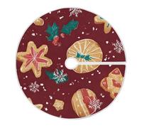 Jupe De Sapin De Noël Branches De Pin Rouges Christmas Tree Skirt Décoration Couverture De Sapin De Noël Vintage Jupe d'arbre pour Hôtel Salon Maison S