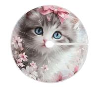 Jupe De Sapin De Noël Chat Aquarelle Magnifique Tapis De Sapin M
