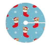 Jupe De Sapin De Noël Corgi Flocon De Neige Christmas Tree Skirt L