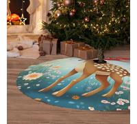 Jupe de sapin de Noël de 121,9 cm - Tablier épais - Jupe de cerf de dessin animé pour décoration de Noël - Décorations de vacances festives pour intérieur et extérieur