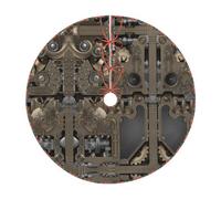 Jupe de sapin de Noël de 76,2 cm avec engrenages mécaniques steampunk pour décorations de fête d'intérieur et d'extérieur