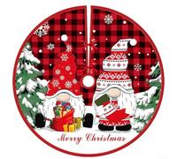 Jupe de sapin de Noël de 90 cm de diamètre pour base de sapin de Noël, tissu doux qui protège la moquette, dissimule le support d'arbre pour arbres réels et artificiels (E)