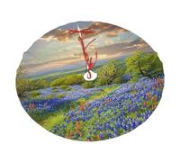 Jupe de sapin de Noël de 91,4 cm, motif paysage du Texas Bluebonnets, tapis pour décoration de fête de mariage