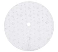 Jupe de sapin de Noël de luxe - Blanc - 122 cm - Fausse fourrure avec broderie flocons de neige - Protection du sol - Col d'arbre pour salon - Décoration de Noël - Avent