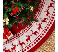 Jupe De Sapin De Noël Décoration Cache Pied De Noel Couvre-Pieds Tapis Couverture Christmas Tree Decoration Skirt Boules Deco Interieur Maison Décorations Intérieur Solon Flocons De Neige Et Rennes
