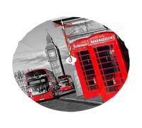 Jupe de sapin de Noël douce avec imprimé téléphone de Londres rétro - Décoration de Noël pour la famille