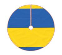 Jupe de sapin de Noël Drapeau de l'Ukraine Couverture de base de sapin de Noël Nouvel An Décoration d'intérieur Tapis Cadeaux