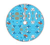 Jupe de sapin de Noël en forme de baleine sous-marine, tapis de base, tapis de base, décorations de fête de Noël