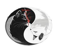 Jupe de sapin de Noël en forme de chat noir et blanc de 122 cm - Tapis de sapin de Noël en peluche Tai Chi - Décoration de vacances - Protection de sol pour la maison, les fêtes, les festivals