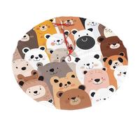 Jupe de sapin de Noël en forme d'ours mignon - 91,4 cm - En peluche - Décoration de vacances - Protection de sol pour la maison, les fêtes, les festivals