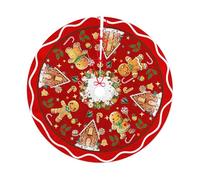 Jupe de sapin de Noël en pain d'épices 91,4 cm - Tapis de décoration d'intérieur - Décoration de fête d'hiver - Décoration de Noël - Motif bonhomme roux