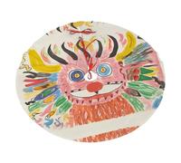 Jupe de sapin de Noël en peluche faite à la main avec impression d'images de 91,4 cm, décoration festive, améliore l'atmosphère de Noël et du Nouvel An