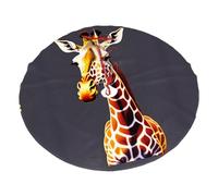 Jupe de sapin de Noël en peluche imprimée girafe solitaire - 122 cm - Polaire polyester - Tapis de base de sapin de Noël