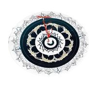 Jupe de sapin de Noël en peluche imprimée totem rond noir et blanc de 121,9 cm, décoration festive, améliore l'atmosphère de fête de Noël et du Nouvel An
