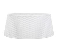 Jupe de sapin de Noël en plastique blanc - Design rotin - Diamètre 56 x 23 cm - Protection du sol - Décoration pour salon - Avent - Cadeau de vacances