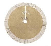 Jupe de sapin de Noël en toile de jute, pour les vacances, le design rustique améliore l'ambiance festive, convient à la plupart des arbres de Noël