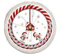 Jupe de sapin de Noël familiale avec nom personnalisé « It's Not What's Under The Tree That Matters » avec lettres initiales, cadeau de décoration de Noël pour famille, maman, papa, enfants (B)