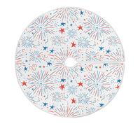 Jupe De Sapin De Noël Feux d'artifice Colorés Couvre Pied S