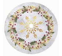 Jupe de sapin de Noël - Grande taille - Diamètre : 150 cm - Ronde - Peluche blanche - Décoration de Noël - Avec fermeture Velcro - Modèle couronne blanche [165]