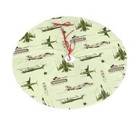 Jupe De Sapin De Noël Green Helicopter Christmas Tree Skirt Esthétique Couverture De Sapin De Noël Vintage Jupe d'arbre pour Salon Hôtel Party M
