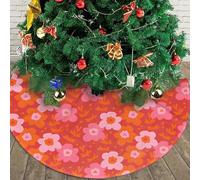 Jupe de Sapin de Noël Groovy 30" Ronde Effet Neige hivernale, idéale pour Noël, Halloween et Autres fêtes.