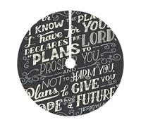 Jupe de sapin de Noël « I Know The Plans Have You Declares Lord », 76,2 cm, 91,4 cm, 122,9 cm, grand tapis de décoration de Noël pour décoration de fêtes d'intérieur et d'extérieur