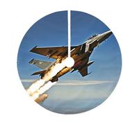 Jupe de sapin de Noël imprimée avions de chasse, jupe de sapin de Noël matelassée colorée, parfaite pour les petits et grands arbres