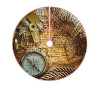 Jupe de sapin de Noël imprimée boussole et carte du monde ancienne, décoration de sapin de Noël, convient pour les fêtes de famille