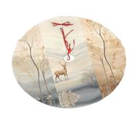 Jupe de sapin de Noël imprimée cerf de loin 76,2 cm - Décoration de Noël pour fêtes de Noël et Nouvel An