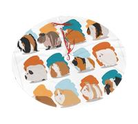 Jupe de sapin de Noël imprimée cochon d'Inde, tapis de Noël avec 3 attaches de corde rouge, style ferme pour décorations de fête de vacances