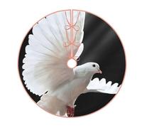 Jupe de sapin de Noël imprimée colombe volante, décorations de vacances amusantes pour Noël, Halloween, Nouvel An, décorations de fête