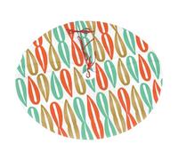 Jupe de sapin de Noël imprimée de style moderne du milieu du siècle, tapis de Noël avec 3 attaches rouges de style rustique pour décorations de fête de vacances