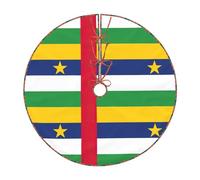 Jupe de sapin de Noël imprimée drapeau de l'Afrique centrale, décorations de tapis de sapin de Noël, pour décorations d'intérieur et d'extérieur