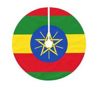 Jupe de sapin de Noël imprimée drapeau de l'Éthiopie - Tapis de décoration d'intérieur - Pour décoration intérieure, fête de Noël et réveillon du Nouvel An