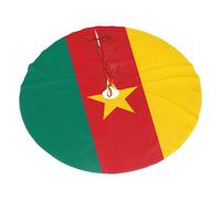 Jupe de sapin de Noël imprimée drapeau du Cameroun 76,2 cm - Décoration de Noël pour les fêtes de Noël et du Nouvel An