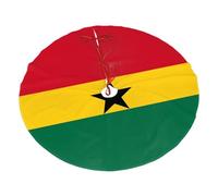 Jupe de sapin de Noël imprimée drapeau du Ghana 122 cm - Décoration de fête de Noël et de Nouvel An