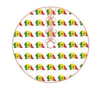 Jupe de sapin de Noël imprimée drapeau du Sénégal, décorations de vacances amusantes pour Noël, Halloween, Nouvel An, décorations de fête