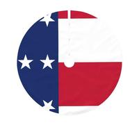 Jupe de sapin de Noël imprimée drapeau du Texas, tapis de décoration de maison de vacances avec bordure pour fête de Noël et réveillon du Nouvel An