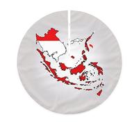 Jupe de sapin de Noël imprimée drapeau indonésien abstrait, jupe de sapin de Noël colorée matelassée, parfaite pour les petits et grands arbres