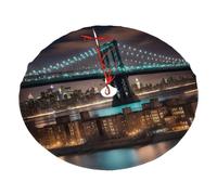 Jupe de sapin de Noël imprimée New York Manhattan Bridge Night - Décorations de Noël pour intérieur et extérieur