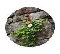 Jupe de sapin de Noël imprimée plante sur pierre - Jupe de sapin de Noël en peluche - Tapis de sapin de Noël pour décorations de Noël - 76,2 cm